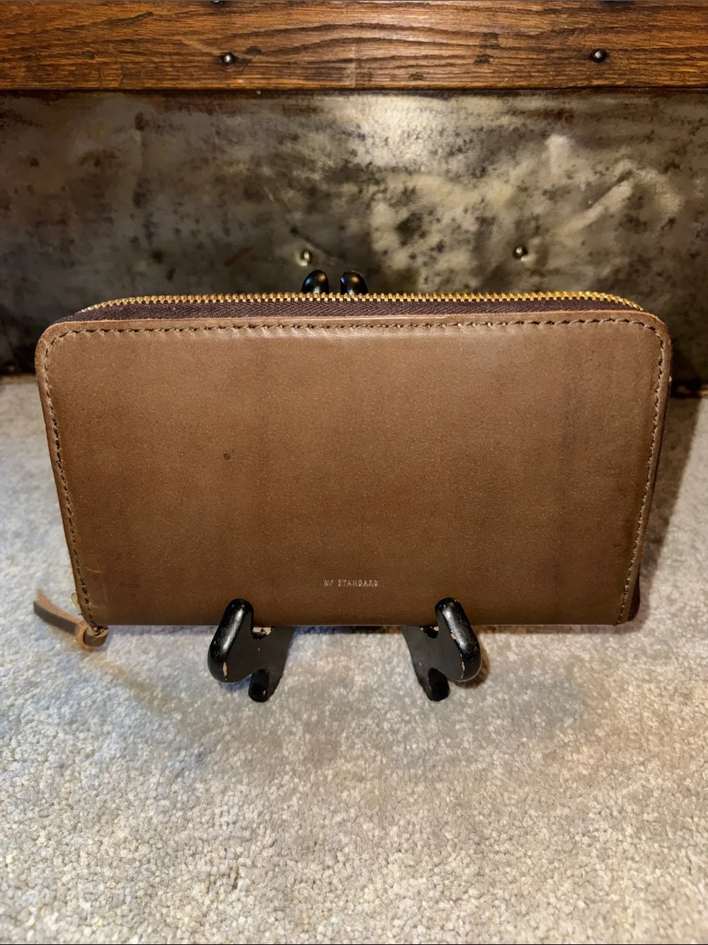 WP Standard Zip Around Brown Leather Long Wallet